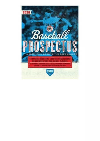 Kindle online PDF Baseball Prospectus 2020 for android