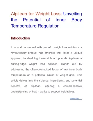 Alpilean for Weight Loss