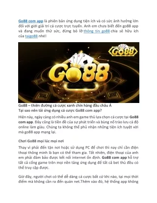 Go88 com app - Go88 - Tai ung dung trai nghiem game hay