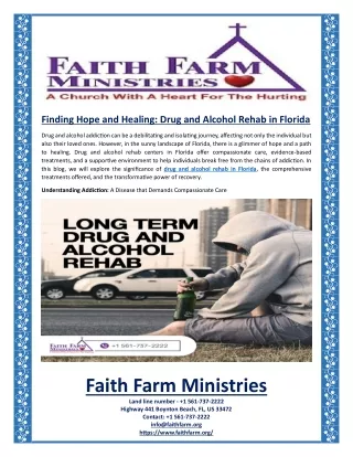 Finding Hope and Healing Drug and Alcohol Rehab in Florida