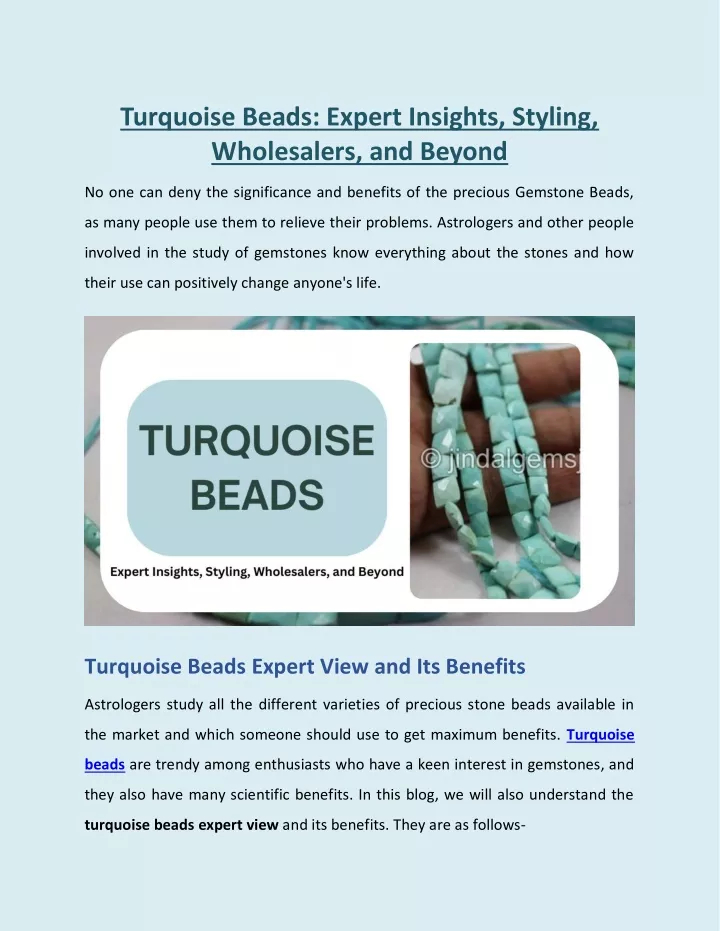 turquoise beads expert insights styling