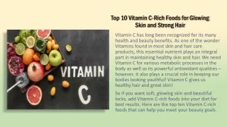 Top 10 Vitamin C-Rich Foods for Glowing Skin