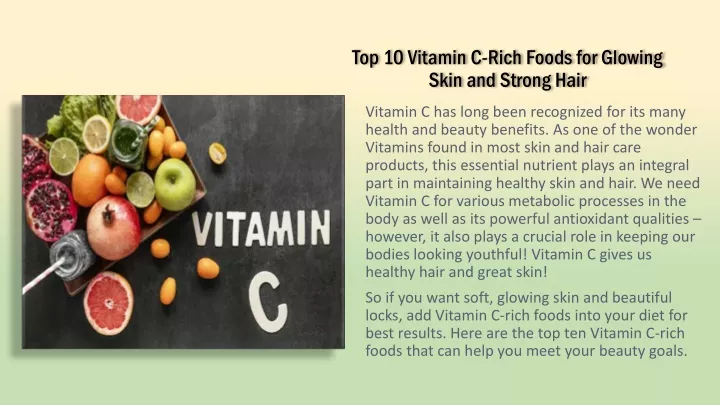 top 10 vitamin c rich foods for glowing skin