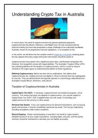 Understanding Crypto Tax in Australia