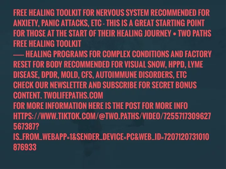 free healing toolkit for nervous system