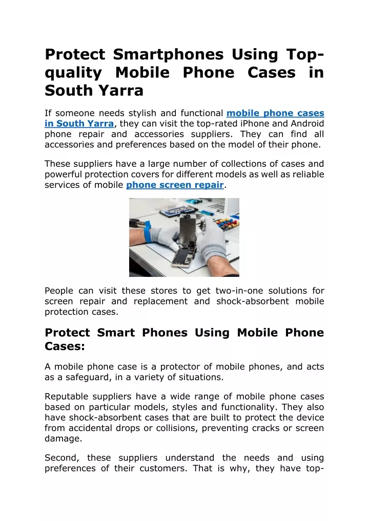 protect smartphones using top quality mobile