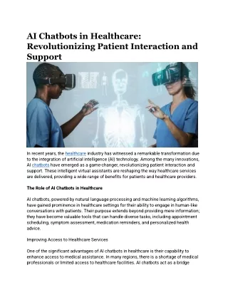 ai chatbots in healthcare revolutionizing patient