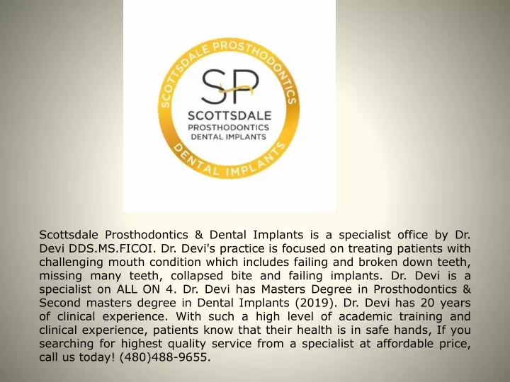 scottsdale prosthodontics dental implants