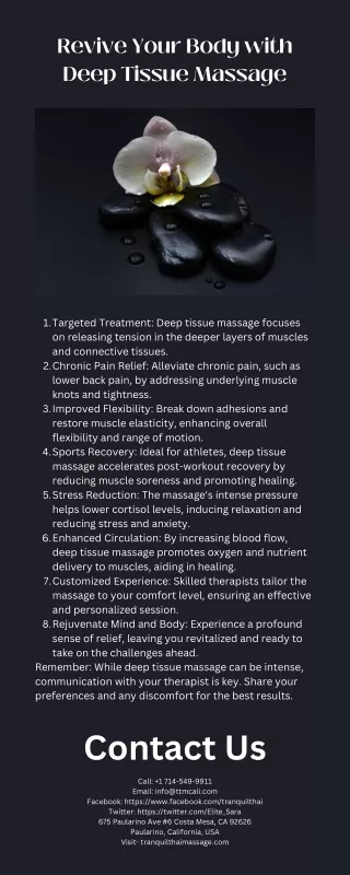 Revive Your Body with Deep Tissue Massage