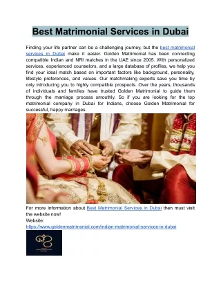 Best Matrimonial Services in Dubai