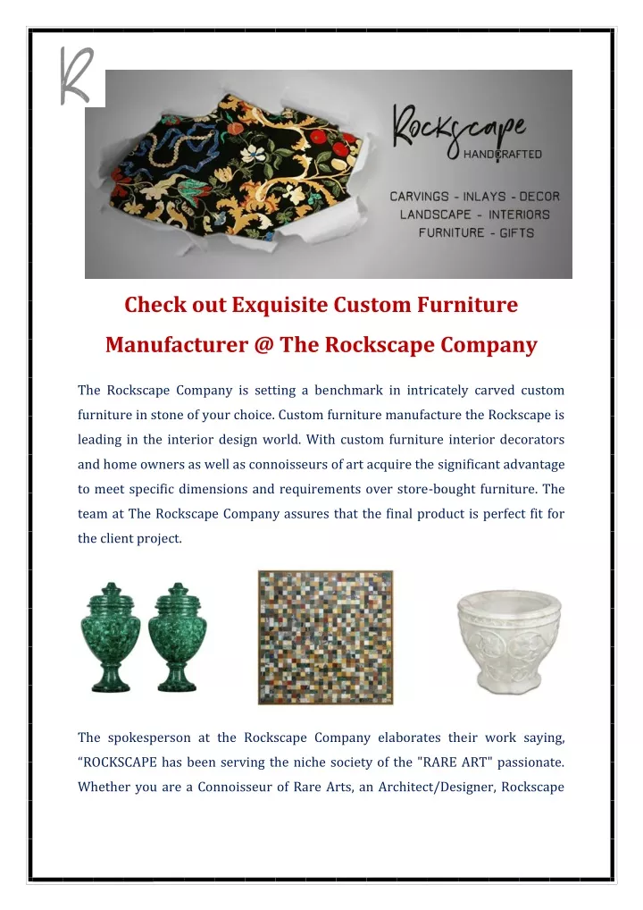 check out exquisite custom furniture