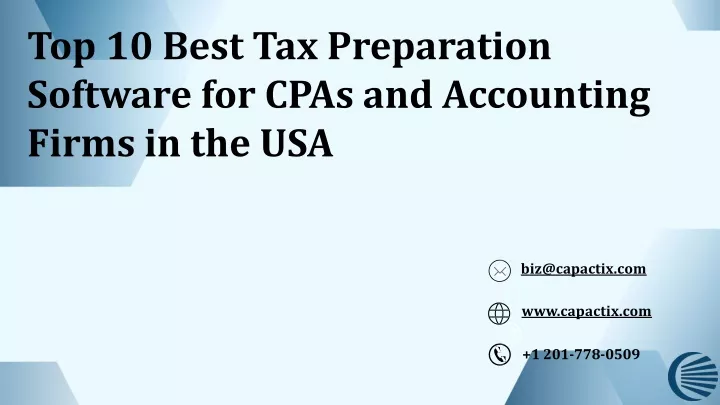 PPT - Top 10 Best Tax Preparation Software For CPAs And Accounting ...