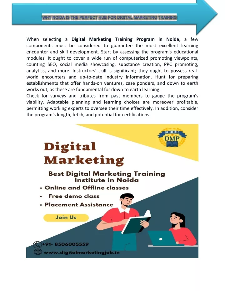 when selecting a digital marketing training