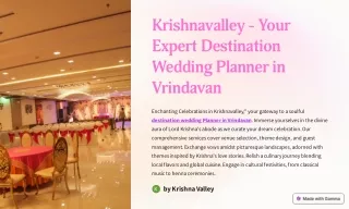 Krishnavalley - Your Expert Destination Wedding Planner in Vrindavan