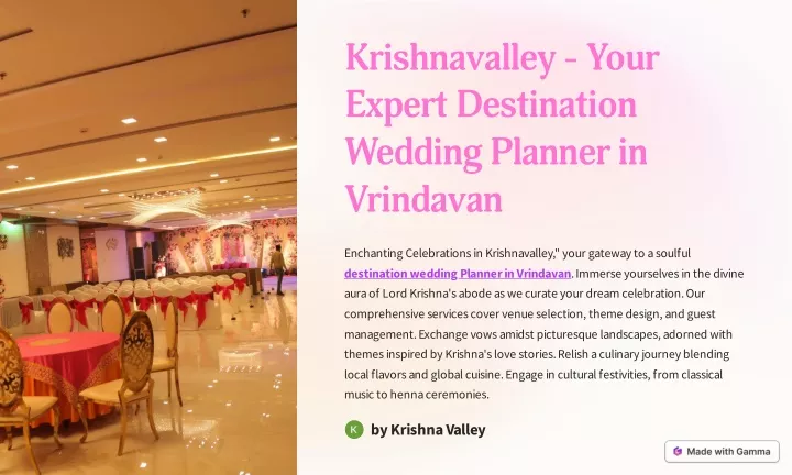 krishnavalley your expert destination wedding