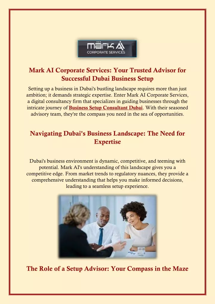 mark ai corporate services your trusted advisor