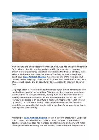 Capt. Ambrish Sharma | Galgibaga_ A Guide to the Most Peaceful Beach in Goa