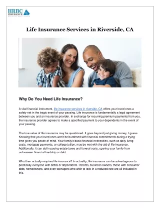 Life Insurance Services In Riverside, CA