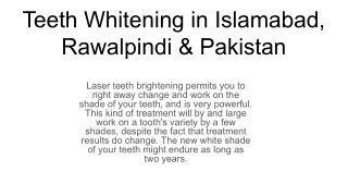 Teeth Whitening in Islamabad, Rawalpindi & Pakistan