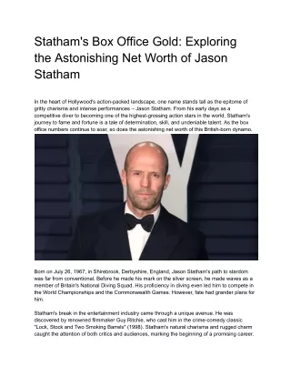 Statham's Box Office Gold_ Exploring the Astonishing Net Worth of Jason Statham