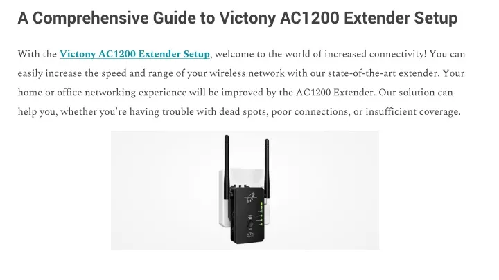 a comprehensive guide to victony ac1200 extender setup