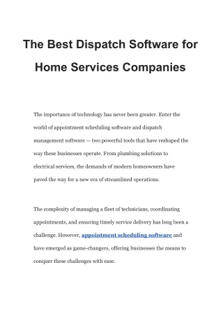 Dispatch Software for Home Services