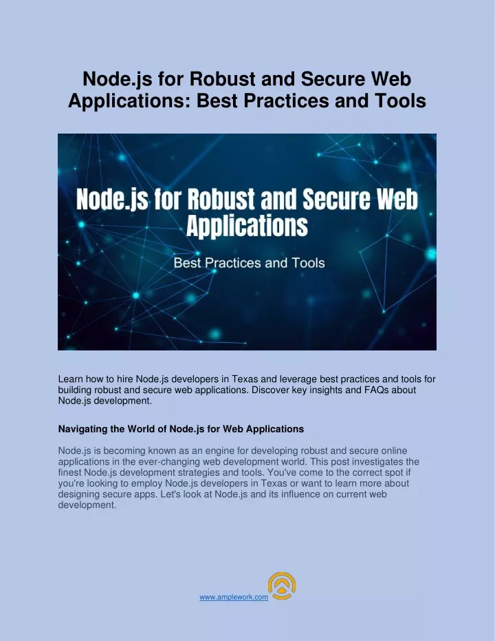 node js for robust and secure web applications
