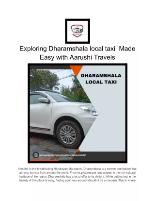 Exploring Dharamshala local taxi  Made Easy with Aarushi Travels