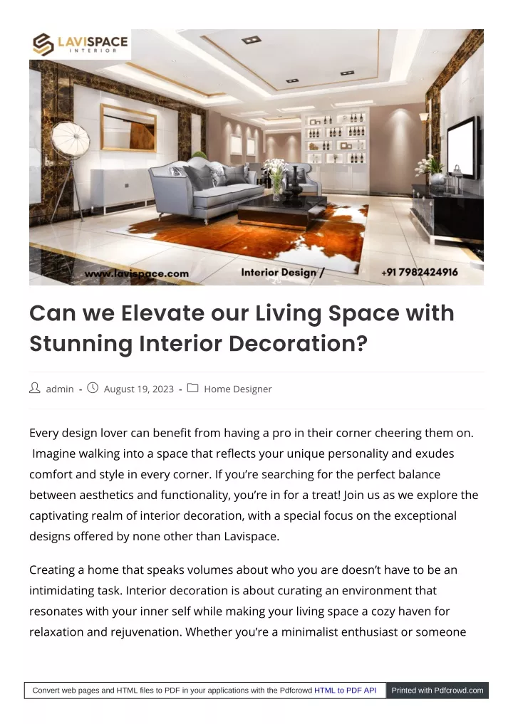 can we elevate our living space with stunning