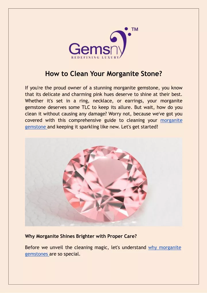 how to clean your morganite stone