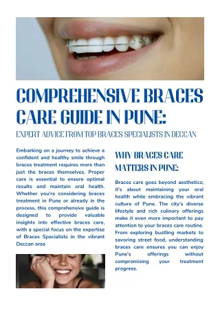 Comprehensive Braces Care Guide in Pune PDF