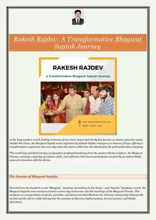 Rakesh Rajdev-A Transformative Bhagwat Saptah Journey