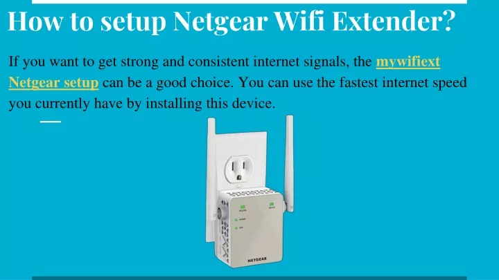 how to setup netgear wifi extender