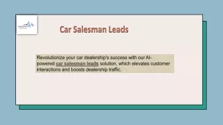 Car Salesman Leads