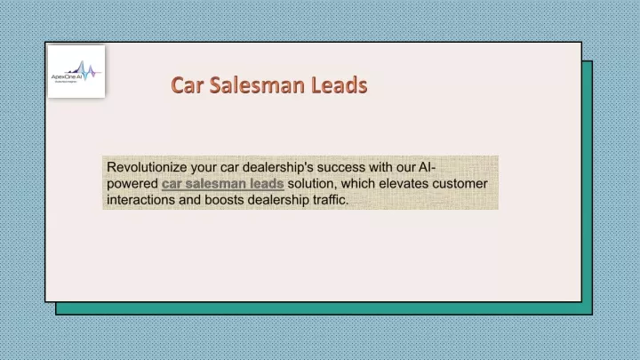 car salesman leads