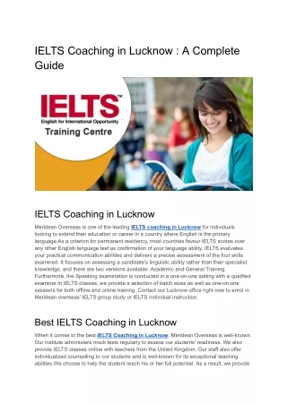 IELTS Coaching in Lucknow