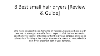 8 Best small hair dryers [Review &