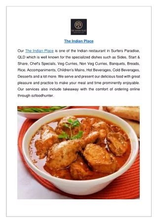 Up to 10% off, Order Now - The Indian Place menu