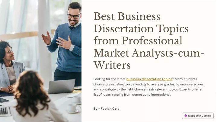 best business dissertation topics from