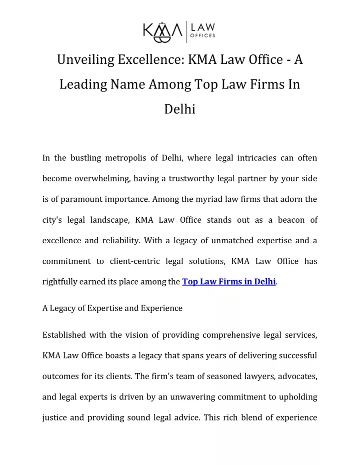 unveiling excellence kma law office a