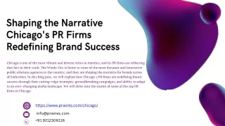 Shaping the Narrative Chicago's PR Firms Redefining Brand Success