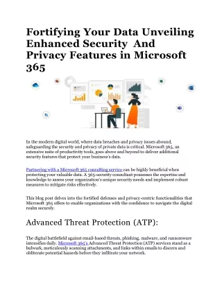 fortifying your data unveiling enhanced security and privacy features in microsoft 365