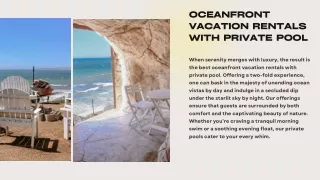 Hire the Best Oceanfront Vacation Rentals with Private Pool