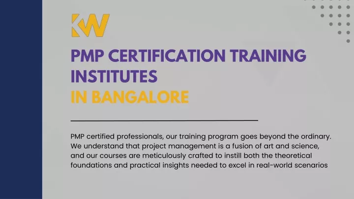 pmp certification training institutes in bangalore