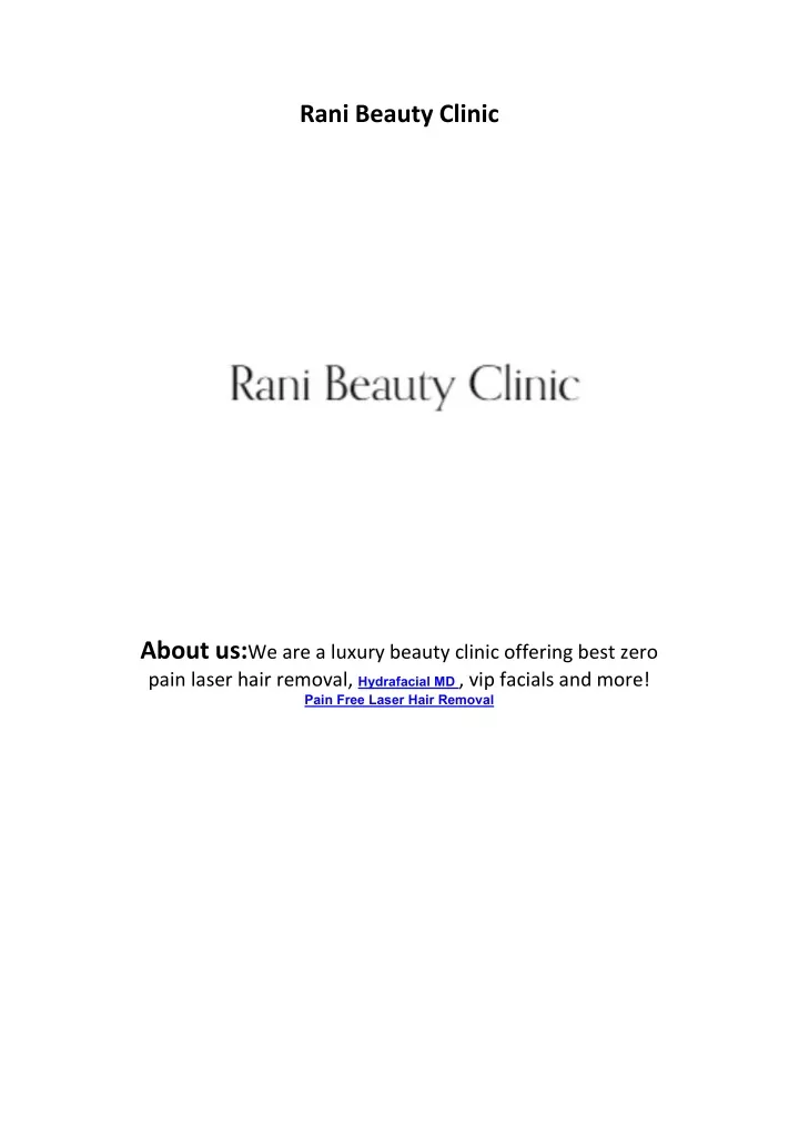 rani beauty clinic