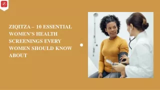 ZIQITZA – 10 ESSENTIAL WOMEN’S HEALTH SCREENINGS EVERY WOMEN SHOULD KNOW ABOUT