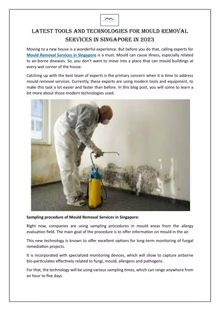 latest tools and technologies for mould removal