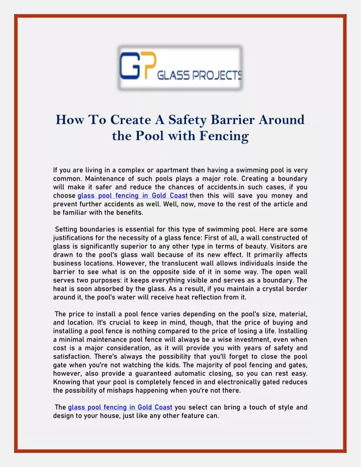 how to create a safety barrier around the pool