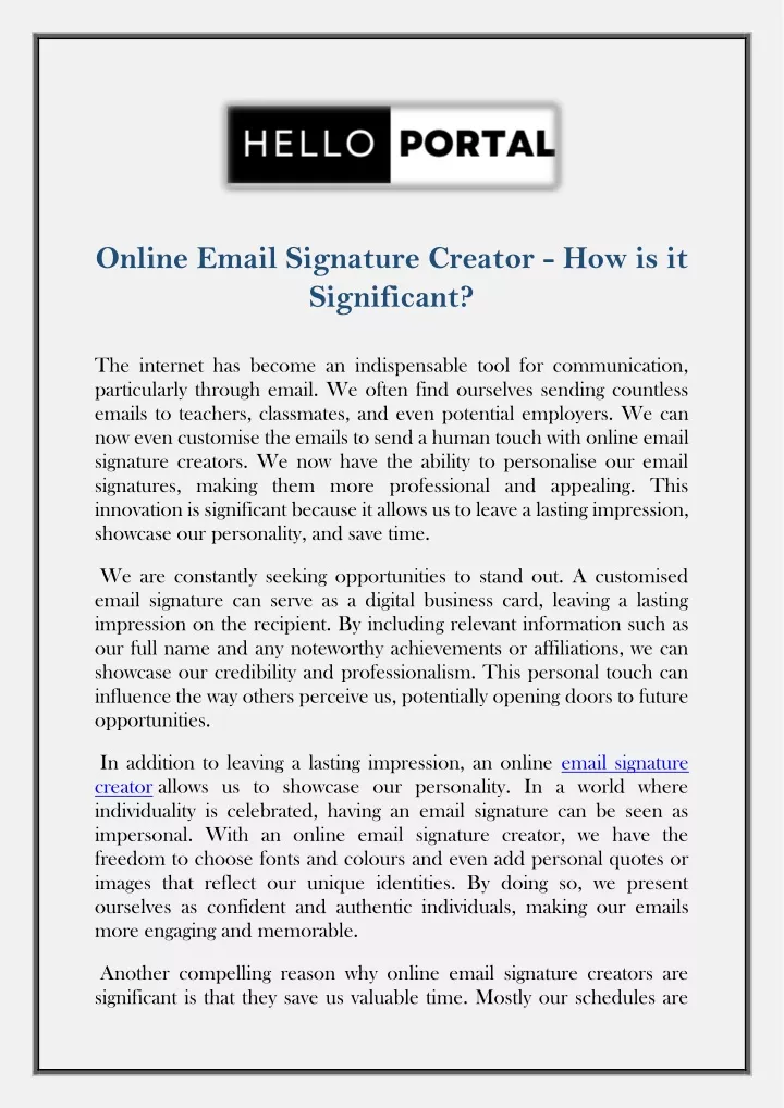 online email signature creator