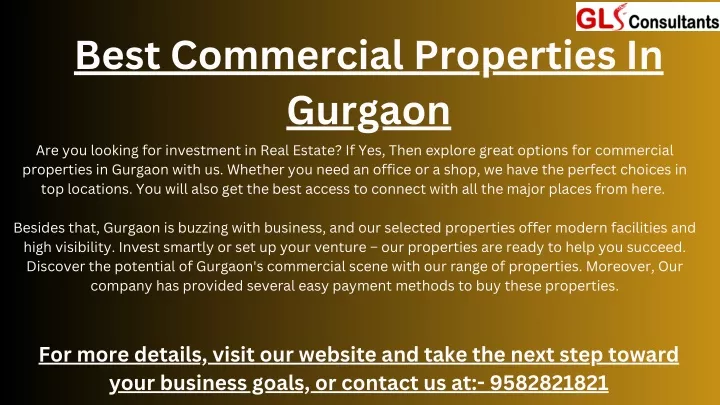 best commercial properties in gurgaon